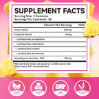 Her Juicy Feminine Probiotics Gummies with Slippery Elm & Lactobacillus Blend, Supports pH Balance & Immune Function, Promotes Vaginal Wellness, Pineapple Flavor, 60 Count