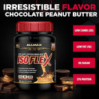 ALLMAX ISOFLEX Pure Whey Isolate Protein Powder - Gluten Free, Low Lactose, Sugar-Free - High-Protein, Clean, Keto-Friendly, Pre Post Workout Supplement, Women and Men | Chocolate Peanut Butter, 2lb