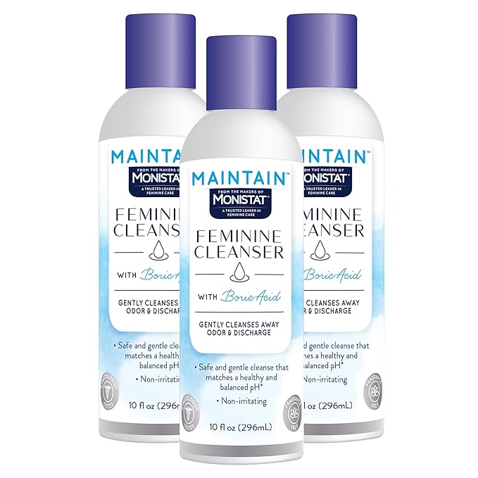 Monistat Boric Acid Feminine Wash, Fragrance-Free Intimate Wash for Women with Gentle pH-Balanced Formula, 10 Fl Oz, Pack of 3