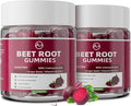 M inch Beet Root Gummies, Blood* Pressure Support & Nitric Oxide Booster, 8-in-1 Wellness Formula with Grape Seed, Coq10, Folic Acid, Vitamin C, B3 & B12, Sugar Free, Vegan, Pomegranate Flavor, 2 Pack