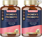 Totaria (2 Packs) Probiotics for Women, 120 Billion Women Probiotic, Digestive Enzymes & Prebiotics, with Akkermansia, Cranberry, D-Mannose, for Gut, Urinary, Immune, PH Balance, 240 Vegan Capules