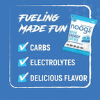 Noogs Sour Energy Chews, Blue Raspberry Blast Electrolyte Energy Gummies, Sour Candy Flavored Alternative to Running Gels, Vegan, Gluten Free & Caffeine Free, 12 Pack