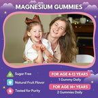 2PCS Magnesium Calming Gummies for Kids 4+ & Adults, Sugar Free Magnesium Supplement with L-Theanine, Chamomile, Vitamins B6, D3, K2, Zinc for Sleep, Relaxation, Focus & Muscle Support