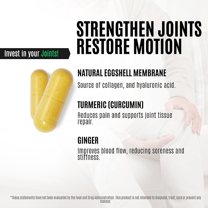 DoSe by VH Superior Joints with NEM, Turmeric, Ginger & Hyaluronic Acid – Supports Flexibility, Mobility & Joint Comfort – Vegan Capsules (60 Count)