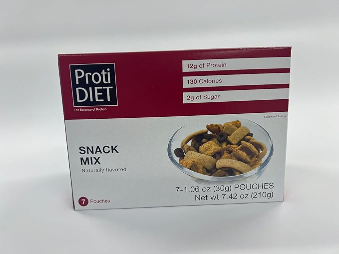 ProtiDIET High Protein Snack Mix - Gluten Free, Low Sugar, Nutrient-dense Crunchy Protein Snacks - Satisfying On-the-Go Healthy Snacks for Adults for Work, Gym, and Travel - 7 Pouches Per Box