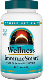Source Naturals Wellness ImmuneSmart - for Core Daily Immune Support*, with Vitamins A, C, and D, Zinc, Elderberry, Echinacea, Andrographis, Turkey Tail and Garlic - 90 Capsules