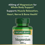 Nature's Bounty Magnesium 400 mg Softgel, Whole Body Support, Magnesium Supplements for Men and Women, Heart, Nerve & Bone Health, 75 Softgels (Pack of 1)