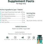 Natureflow Hip & Joint Supplement for Dogs, 300mg Green-Lipped Mussel for Dog Arthritis Pain Relief, Glucosamine, MSM & Chondroitin, Zero Sugar, Large Medium Small Breeds, 200 Chewable Tablets