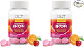 OLLY Delightful Iron Chewable Tablet, Iron Supplement from AB Fortis, Fruit Punch Flavor, 30 or 20 Day Supply - 60 Count (Pack of 2)