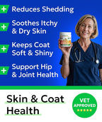 BARK&SPARK Advanced Omega-3 Collagen for Dogs - 180 Fish & Salmon Oil Treats for Dog Shedding, Skin Allergy Chews, Itch Relief, Hot Spots Treatment - Joints, Skin&Coat Supplement, EPA&DHA Fatty Acids