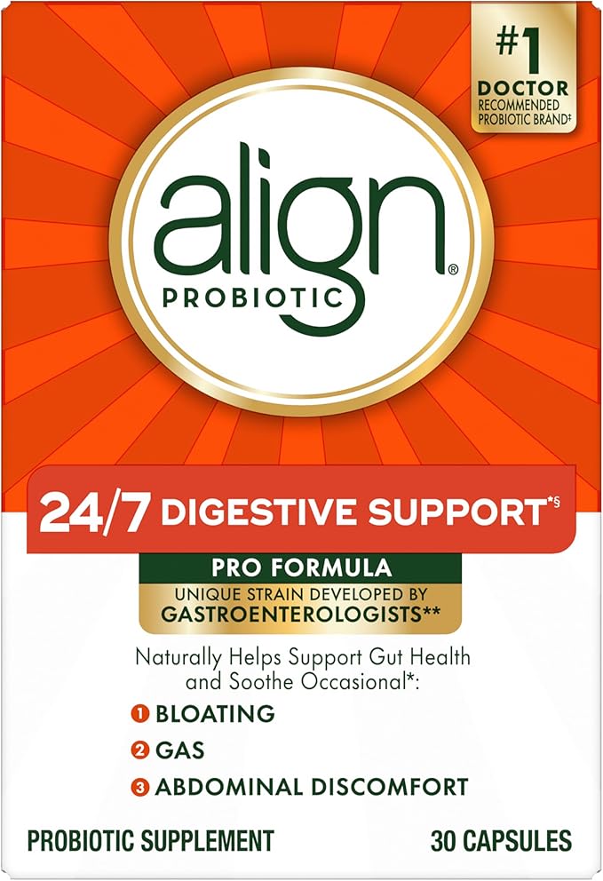 Align Probiotic,Pro Formula,Probiotics for Women and Men,Probiotics for Digestive Health,Men and Womens Probiotic Capsules Help Relieve Occasional Bloating & Gas*,30 Capsules,(Pack of 2)