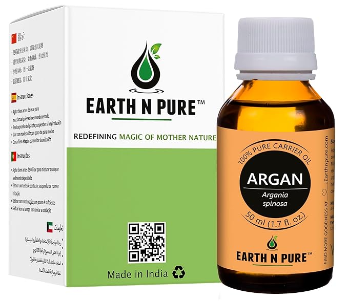 Earth N Pure Argan Oil for Hair Styling, Hair Growth, Hairfall Control - Natural and Therapeutic Grade 50 ml