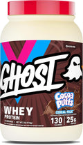 GHOST Whey Protein Powder, Cocoa Puffs Cereal Milk - 2LB, 25G of Protein - Whey Protein Isolate & Concentrate Blend - Post Workout Fitness & Nutrition Shakes, Smoothies & Baking - Soy & Gluten Free
