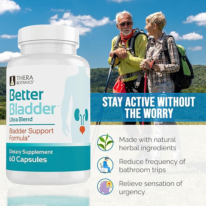 Better Bladder Ultra Control Supplement for Women & Men – Bladder Support Supplement Enhanced with Vitamin D3 to Help Reduce Urinary Leaks, Frequency & Urgency - 120 Count (2 Bottles)