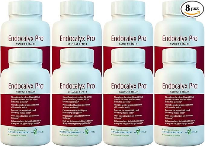 Endocalyx Pro Supplement – Endothelial Glycocalyx Support 120 Capsules - Vascular & Microcirculation Health – Clinically-Studied – Patented – Supports Nitric Oxide Functions