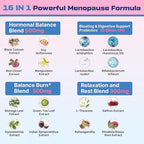 Menopause Supplements for Women Gummies, 16-in-1 Probiotic, Black Cohosh & Ashwagandha for Menopause Relief, Hot Flashes, Hormone Harmony, Mood Swings, Belly Burner* & Gut, Sugar-Free - 60 Gummies