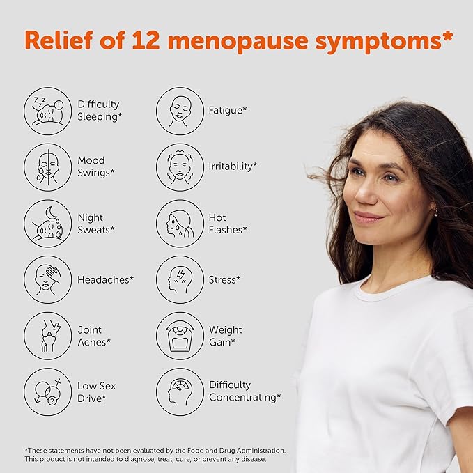 Amberen Menopause Supplement for Women, 60 Gummies, Clinically Proven, Helps Support Hormone Balance, Helps Relieve 12 Menopause Symptoms: Hot Flashes, Night Sweats, Mood Swings and More