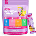 Electrolyte Collagen Powder Packets, 10g Collagen Protein Drink Mix for Hydration Recovery, Zero Sugar 2-in-1 Post Workout Rehydration, Joint Skin Muscle Support, 5 Vitamins, Tropical Fruit