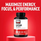 Force Factor Caffeine Pills 200mg, Boost Energy, Focus, Strength, and Performance, Premium Quality Tablets, Energy Support Supplement, 100 Tablets