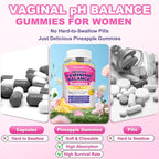 Feminine Balance Gummies for Women - PH Balance Gummies Support Vaginal Flora, Gut Health & Immune System, Vegan, Gluten-Free, Tropical Pineapple Flavor (60 Count)