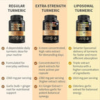 Liposomal Turmeric - High-Absorption Curcumin Supplements, Non-GMO Blend for Digestive Comfort & Daily Support - Organic Turmeric Supplement with Black Pepper (120ct, Pack of 4)