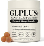 8-in-1 GLP-1 Supplement for Women and Men | Hunger & Metabolism Support Gummy with Akkermansia, Turmeric & Resveratrol, (Mango Pineapple Gummy)