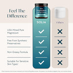 Solia Magnesium Cream, USA-Made Unscented Topical Magnesium Lotion for Feet Soreness, Muscle Balm Mag Oil Body Butter, Foot Cream for Feet, Rub for Muscle Soreness, 4oz