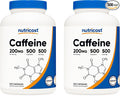 Nutricost Caffeine 500 Capsules, 200mg Per Capsule (2 Bottles)