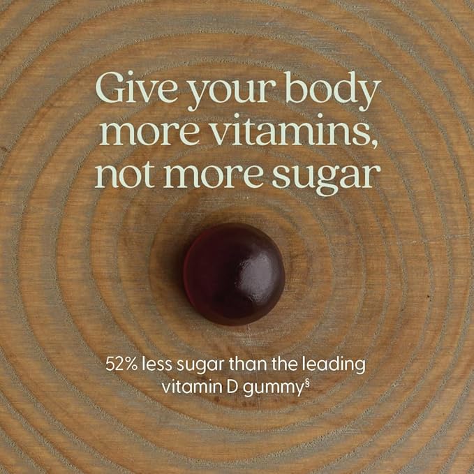 New Chapter Organic Vitamin D3+ Gummies – 52% Less Sugar§, 1,000 IU USDA Organic Vitamin D, ONE Daily Gummy for Strong Bones & Muscle Function, Non-GMO, Gluten Free, Mixed Berry Flavored, 60ct