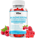 Magnesium Complex Gummies 8 Elemental 1000mg - Magnesium Glycinate, Citrate, Malate, Taurate, Supports Bones, Muscle, Nerve Health, for Women & Men, Vegan Non-GMO, Raspberry Flavor, 60 Count