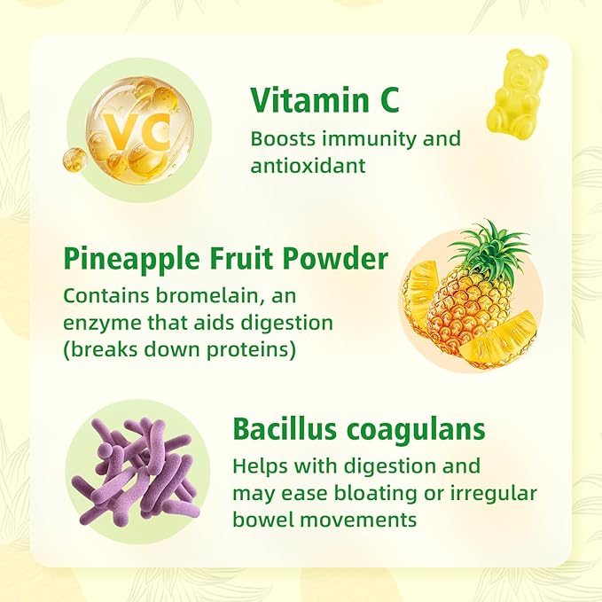 Premium Feminine Balance Gummies for Women's Immune Health, Hawaiian Pineapple Gummies Support pH Balance & Immune Support, Vegan, Gluten-Free, 120 Count ﻿