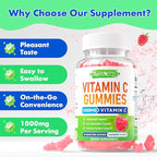 MEENCCD Organic Vitamin C Gummies for Adults, Chewable Vitamin C Gummies with Zinc for Antioxidant Support, Vegan, Non-GMO, Sugar-Free, Raspberry Flavor, 60 Count