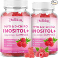 Myo-Inositol & D-Chiro Inositol Gummies, Ideal 40:1 Ratio Supplement for Women with Vitamin D3 & B12 for Support Hormonal Balance & Wellness, Sugar Free, Raspberry, 120 Count