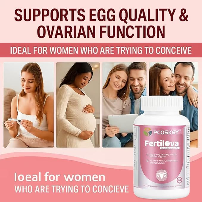 Fertilova Women’s Reproductive Health Support Supplement – Myo-Inositol, Methylfolate, CoQ10 & Antioxidants – Cellular Health & Energy Support – 120 Vegetarian Capsules
