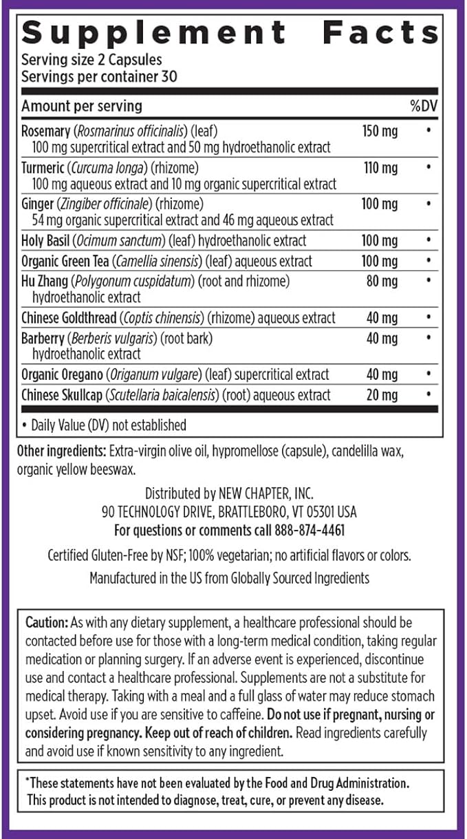 New Chapter Zyflamend™ Joint Supplement & Herbal Pain Relief – 10-in-1 Superfood Blend with Turmeric, Ginger & Green Tea - for Healthy Inflammation Response, Mobility & Flexibility, 60 Capsules