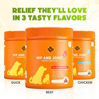 ZENO Glucosamine HCL & Hip and Joint Chews for Dogs - 150 pcs - Advanced Hip and Joint Support for Dogs - with MSM & Green Lipped Mussel - Beef