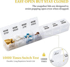 Monthly Pill Organizer, 28 Day Pill Box 1 Time a Day with Dust-Proof Case, Large 4 Weeks a Month Pill Case Container, Daily Vitamin Case Box for Pills/Medicine/Fish Oil/Supplements（White）
