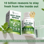 Chlorophyll Body Deodorizing Supplement, Chlorophyll Capsules with Parsley & Peppermint, Probiotic, Green Tea, Jerusalem Artichoke, Prebiotic, Supports Fresh Breath & Whole-Body Freshness, 120 Caps