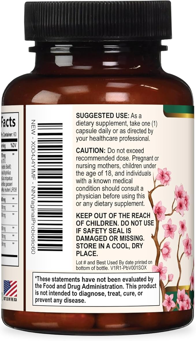 Probiotics 50 Billion CFU per Serving - 10 Strains & Prebiotics - Supports Women's pH Balance, Digestive, UT & Feminine Health - SVag Women Health Supplements - Shelf Stable Bottled USA - 60 Capsules