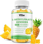 L-Methylfolate Gummies 15mg, Methylfolate Supplement, Folate Supplement for Support Mood, Brain Health, Immune System, Sugar Free, Pineapple Flavor, 60 Count