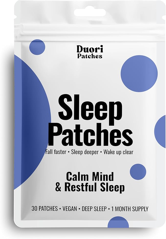 DUORI Sleep Patches for Adults - Valerian Root - Melatonin Free - Natural Sleep Aid with 5-HTP and Ashwagandha - 30 Patches
