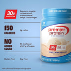 Premier Protein Powder, Vanilla Milkshake, 30g Protein, 1g Sugar, 100% Whey Protein, Keto Friendly, No Soy, Gluten Free, 23.3 oz (17 Servings)