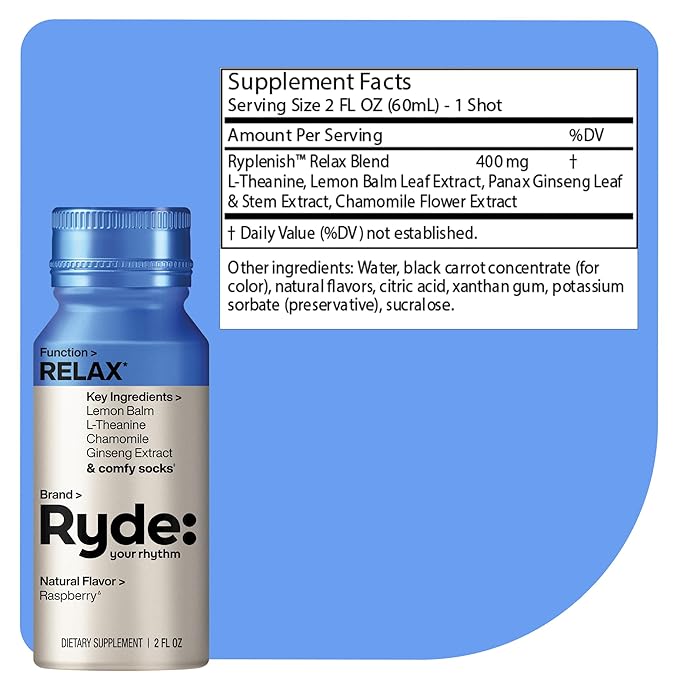 Ryde: Discovery Pack | Energize, Focus & Relax Shots | Green Tea Caffeine, Taurine, Ginseng, B Vitamins, L-Theanine, Lemon Balm, Chamomile | 0 Calories, 0 Sugar | Variety Pack – Try Them All (6 Pack)