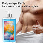 Refresh Gentle Intimate Wash for Men, Daily Cleanser with Lactic Acid & Menthol, pH Balanced for Sensitive Skin, Blue, 10.14 fl oz