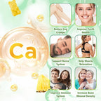 Calcium Citrate Gummies 1200 mg, Sugar Free Calcium Gummies for Adults & Kids, Chewable Calcium Supplements for Women, Bone & Immune Support, Pineapple Flavor 120 Count