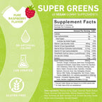 PUREFINITY Daily Super Greens Gummies with Spirulina, Spinach, Broccoli, Beet Root, Acai, and Other Vegetables, All-in-One Veggie Supplement – Non-GMO, Gluten Free, Vegan, 60 Count