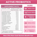 NATURE TARGET Probiotics for Women Probiotic Powder - 50 Billion CFUs, 13 Strains Supports for Digestive Vaginal Health, Bloating Relief, 30 Stick Packs