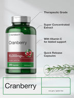 Horbäach Cranberry Pills + Vitamin C | 250 Capsules | Non-GMO and Gluten Free Supplement from Concentrate Extract