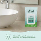 Good Clean Love Balance pH-Balanced Feminine Wipes, Supports Vaginal Health Naturally & Reduces Odor, Non-Irritating Moisturizing & Cleansing Hygiene Product Made with Organic Aloe, (60 Count)