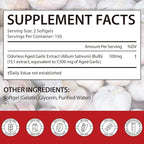 Garlic Softgels 300 Count – Odor-Controlled Garlic Supplement – Traditional Herbal Support –Take it Directly and Swallow itWhole - Easy to Swallow Softgel Capsules – Non-GMO, Gluten Free